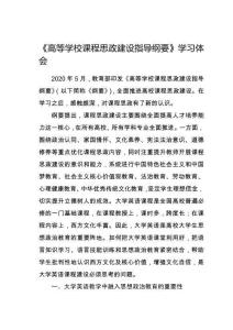 《高等學校課程思政建設指導綱要》學習體會 (6)