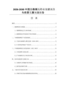2026-2030中國攝像模塊行業(yè)現(xiàn)狀調(diào)查與前景發(fā)展規(guī)劃報告