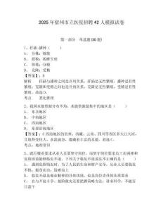 2025年宿州市立醫院招聘42人模擬試卷及答案詳解（奪冠系列）