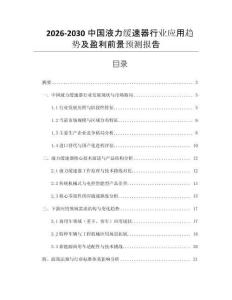 2026-2030中國液力緩速器行業(yè)應(yīng)用趨勢及盈利前景預(yù)測報告