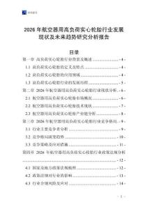 2026年航空器用高負荷實心輪胎行業發展現狀及未來趨勢研究分析報告