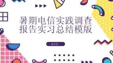 暑期電信實踐調查報告實習總結模版