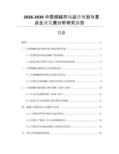 2026-2030中國煙堿市場運營規(guī)劃與重點企業(yè)發(fā)展分析研究報告