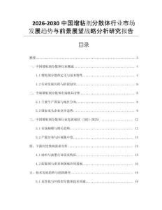 2026-2030中國增粘劑分散體行業(yè)市場發(fā)展趨勢與前景展望戰(zhàn)略分析研究報(bào)告