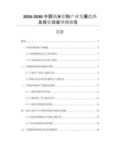 2026-2030中國(guó)納米鋁粉產(chǎn)業(yè)發(fā)展趨勢(shì)及投資效益預(yù)測(cè)報(bào)告