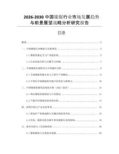 2026-2030中國鎳鈮行業(yè)市場發(fā)展趨勢與前景展望戰(zhàn)略分析研究報告