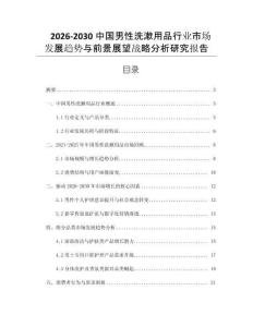 2026-2030中國男性洗漱用品行業市場發展趨勢與前景展望戰略分析研究報告