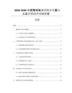 2026-2030中國臀部推力墊行業(yè)發(fā)展動態(tài)及營銷趨勢預測報告