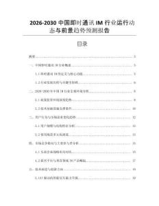 2026-2030中國即時通訊IM行業(yè)運行動態(tài)與前景趨勢預(yù)測報告