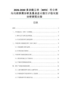 2026-2030多功能顯示（MFD）行業(yè)市場現(xiàn)狀供需分析及重點企業(yè)投資評估規(guī)劃分析研究報告