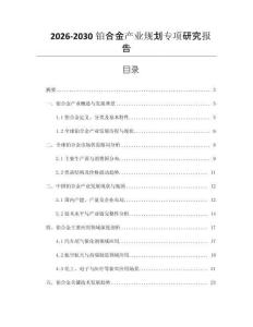 2026-2030鉑合金產(chǎn)業(yè)規(guī)劃專項研究報告