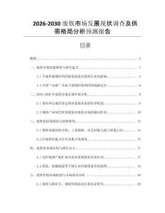 2026-2030廢鐵市場(chǎng)發(fā)展現(xiàn)狀調(diào)查及供需格局分析預(yù)測(cè)報(bào)告