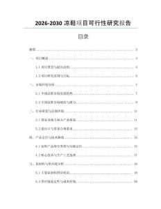 2026-2030涼鞋項目可行性研究報告