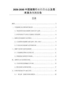 2026-2030中國被褥行業(yè)經(jīng)營動態(tài)及需求潛力預(yù)測報告