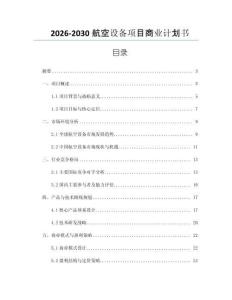 2026-2030航空設備項目商業(yè)計劃書