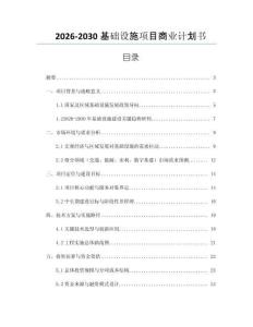 2026-2030基礎(chǔ)設(shè)施項目商業(yè)計劃書