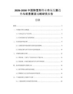2026-2030中國除雪犁行業(yè)市場發(fā)展趨勢與前景展望戰(zhàn)略研究報告