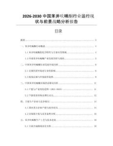 2026-2030中國苯并呋喃酮行業運行現狀與前景戰略分析報告