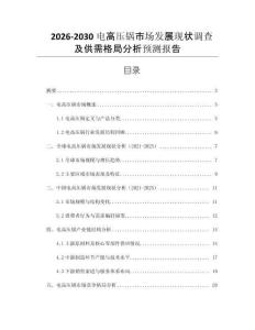 2026-2030電高壓鍋市場發(fā)展現(xiàn)狀調(diào)查及供需格局分析預測報告