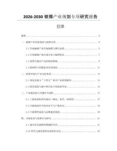 2026-2030被褥產(chǎn)業(yè)規(guī)劃專項研究報告