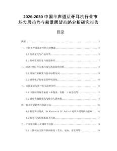 2026-2030中國單聲道藍牙耳機行業市場發展趨勢與前景展望戰略分析研究報告