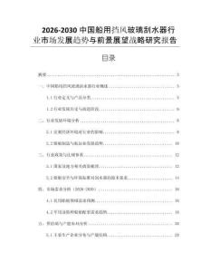 2026-2030中國船用擋風玻璃刮水器行業市場發展趨勢與前景展望戰略研究報告