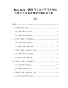 2026-2030中國高可見度褲子行業市場發展趨勢與前景展望戰略研究報告
