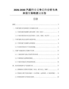 2026-2030汽艇行業(yè)競爭趨勢分析與未來投資策略建議報告