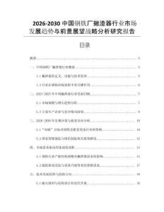 2026-2030中國(guó)鋼鐵廠撇渣器行業(yè)市場(chǎng)發(fā)展趨勢(shì)與前景展望戰(zhàn)略分析研究報(bào)告