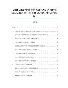 2026-2030中國車輛使用CNG鋼瓶行業(yè)市場發(fā)展趨勢與前景展望戰(zhàn)略分析研究報告