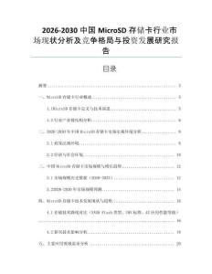 2026-2030中國(guó)MicroSD存儲(chǔ)卡行業(yè)市場(chǎng)現(xiàn)狀分析及競(jìng)爭(zhēng)格局與投資發(fā)展研究報(bào)告