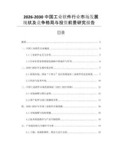2026-2030中國工業(yè)軟件行業(yè)市場發(fā)展現(xiàn)狀及競爭格局與投資前景研究報告