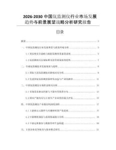 2026-2030中國氚監測儀行業市場發展趨勢與前景展望戰略分析研究報告