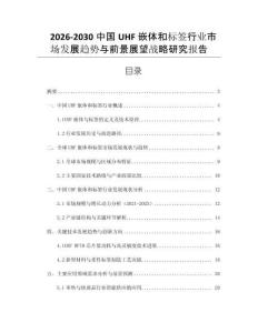 2026-2030中國UHF嵌體和標(biāo)簽行業(yè)市場發(fā)展趨勢與前景展望戰(zhàn)略研究報告