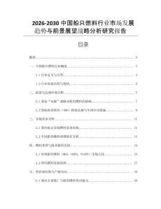 2026-2030中國船只燃料行業(yè)市場發(fā)展趨勢(shì)與前景展望戰(zhàn)略分析研究報(bào)告