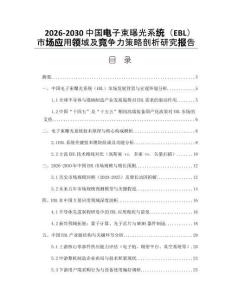 2026-2030中國(guó)電子束曝光系統(tǒng)（EBL）市場(chǎng)應(yīng)用領(lǐng)域及競(jìng)爭(zhēng)力策略剖析研究報(bào)告