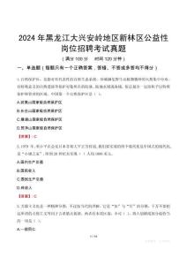 2024年黑龍江大興安嶺地區(qū)新林區(qū)公益性崗位招聘考試真題