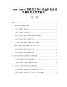 2026-2030中國(guó)模具及配件行業(yè)供需分析及發(fā)展前景研究報(bào)告
