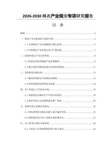 2026-2030棉衣產業規劃專項研究報告