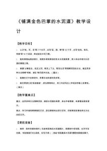 《鋪滿金色巴掌的水泥道》教學(xué)設(shè)計