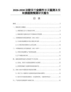 2026-2030硫軟膏行業(yè)銷售狀況監(jiān)測及投融資趨勢預測研究報告