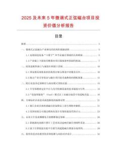 2025及未來5年微調式正弦磁臺項目投資價值分析報告