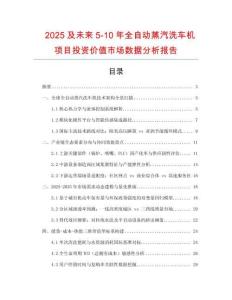 2025及未來(lái)5-10年全自動(dòng)蒸汽洗車機(jī)項(xiàng)目投資價(jià)值市場(chǎng)數(shù)據(jù)分析報(bào)告