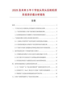 2025及未來5年十字連頭雙頭壓線機項目投資價值分析報告