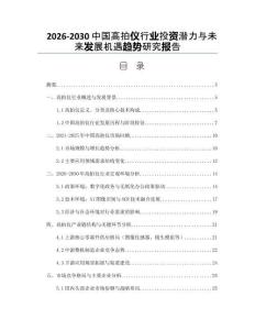 2026-2030中國高拍儀行業(yè)投資潛力與未來發(fā)展機遇趨勢研究報告