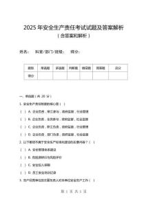 2025年安全生產(chǎn)責(zé)任考試試題及答案解析