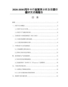 2026-2030閃存卡行業發展分析及投資價值研究咨詢報告