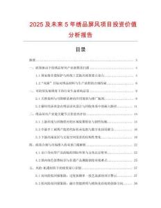 2025及未來5年繡品屏風項目投資價值分析報告