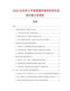 2025及未來(lái)5年客房通用清洗劑項(xiàng)目投資價(jià)值分析報(bào)告