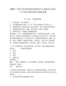 2025廣東陽江陽西縣政府發(fā)展研究中心就業(yè)見習(xí)崗位1人考前自測高頻考點模擬試題及完整答案詳解1套
